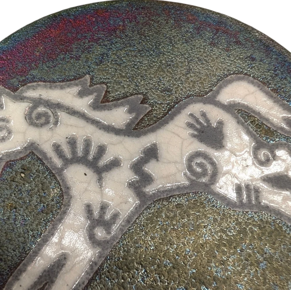 Jeremy Diller Raku Coaster Of Running Horse